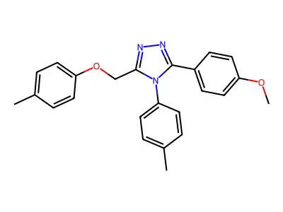 4H-1,2,4-Triazole, 3-(4-methoxyphenyl)-5-((4-methylphenoxy)methyl)-4-(4-methylphenyl)- structure