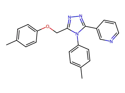 Pyridine, 3-(5-((4-methylphenoxy)methyl)-4-(4-methylphenyl)-4H-1,2,4-triazol-3-yl)- structure