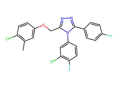 4H-1,2,4-Triazole, 4-(3-chloro-4-fluorophenyl)-3-((4-chloro-3-methylphenoxy)methyl)-5-(4-fluorophenyl)- structure