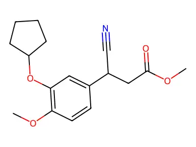 Methyl 3-cyano-3-[3-(cyclopentyloxy)-4-methoxyphenyl]propanoate structure