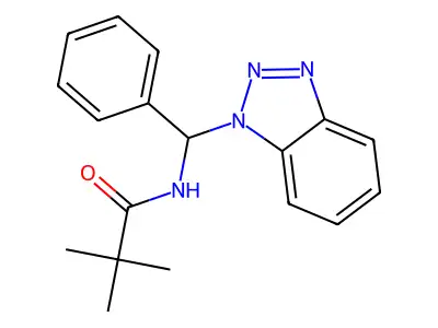 N-[1H-1,2,3-Benzotriazol-1-yl(phenyl)methyl]-2,2-dimethylpropanamide structure