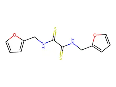 Ethanedithioamide, N,N'-bis(2-furanylmethyl)- structure
