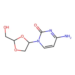 4-amino-1-[(2R,4R)-2-(hydroxymethyl)-1,3-dioxolan-4-yl]pyrimidin-2-one structure