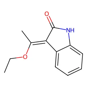 (3Z)-3-(1-ethoxyethylidene)-1H-indol-2-one structure