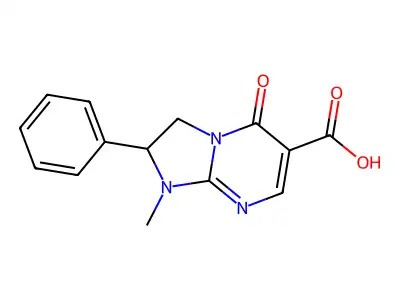 1,2,3,5-Tetrahydro-1-methyl-5-oxo-2-phenylimidazo(1,2-a)pyrimidine-6-carboxylic acid structure