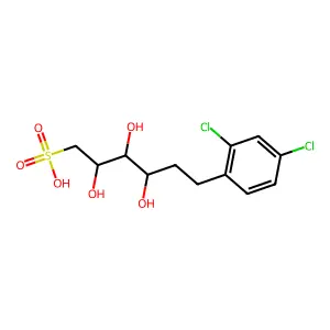 6-(2,4-Dichlorophenyl)-2,3,4-trihydroxyhexanesulfonic acid structure