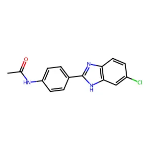 N-[4-(6-chloro-1H-benzimidazol-2-yl)phenyl]acetamide structure