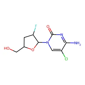4-Amino-5-chloro-1-[3-fluoro-5-(hydroxymethyl)oxolan-2-yl]pyrimidin-2-one structure