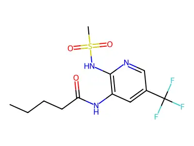 Pentanamide, N-(2-((methylsulfonyl)amino)-5-(trifluoromethyl)-3-pyridinyl)- structure