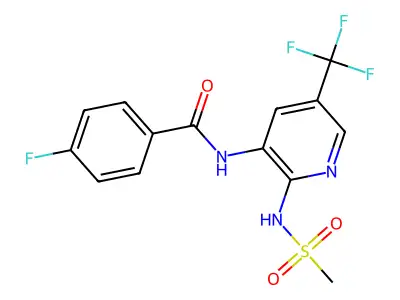Benzamide, 4-fluoro-N-(2-((methylsulfonyl)amino)-5-(trifluoromethyl)-3-pyridinyl)- structure