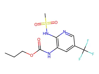 Carbamic acid, (2-((methylsulfonyl)amino)-5-(trifluoromethyl)-3-pyridinyl)-, propyl ester structure