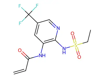 2-Propenamide, N-(2-((ethylsulfonyl)amino)-5-(trifluoromethyl)-3-pyridinyl)- structure