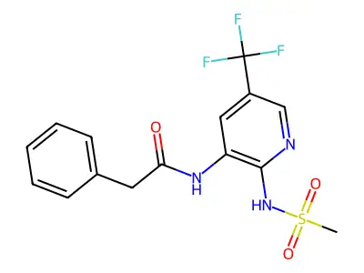 Benzeneacetamide, N-(2-((methylsulfonyl)amino)-5-(trifluoromethyl)-3-pyridinyl)- structure