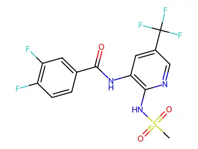 Benzamide, 3,4-difluoro-N-(2-((methylsulfonyl)amino)-5-(trifluoromethyl)-3-pyridinyl)- structure