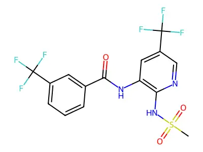 Benzamide, N-(2-((methylsulfonyl)amino)-5-(trifluoromethyl)-3-pyridinyl)-3-(trifluoromethyl)- structure