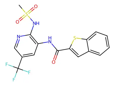 Benzo(b)thiophene-2-carboxamide, N-(2-((methylsulfonyl)amino)-5-(trifluoromethyl)-3-pyridinyl)- structure