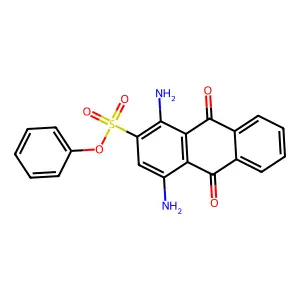 2-Anthracenesulfonic acid, 1,4-diamino-9,10-dihydro-9,10-dioxo-, phenyl ester structure