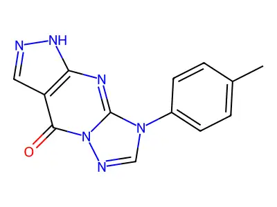 4H-Pyrazolo(3,4-d)(1,2,4)triazolo(1,5-a)pyrimidin-4-one, 1,8-dihydro-8-(4-methylphenyl)- structure