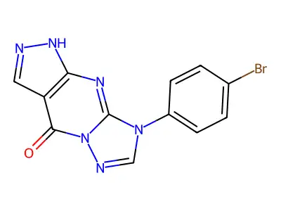 4H-Pyrazolo(3,4-d)(1,2,4)triazolo(1,5-a)pyrimidin-4-one, 1,8-dihydro-8-(4-bromophenyl)- structure
