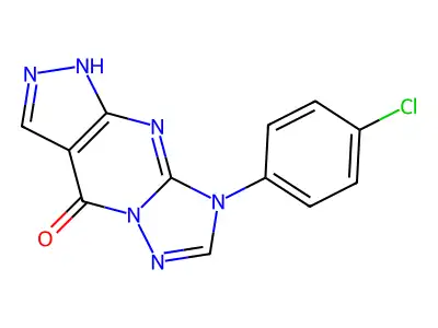4H-Pyrazolo(3,4-d)(1,2,4)triazolo(1,5-a)pyrimidin-4-one, 1,8-dihydro-8-(4-chlorophenyl)- structure