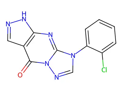 4H-Pyrazolo(3,4-d)(1,2,4)triazolo(1,5-a)pyrimidin-4-one, 1,8-dihydro-8-(2-chlorophenyl)- structure