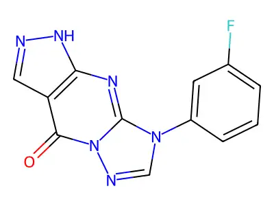 4H-Pyrazolo(3,4-d)(1,2,4)triazolo(1,5-a)pyrimidin-4-one, 1,8-dihydro-8-(3-fluorophenyl)- structure
