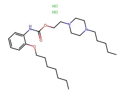 Carbamic acid, (2-(heptyloxy)phenyl)-, 2-(4-pentyl-1-piperazinyl)ethyl ester, dihydrochloride structure