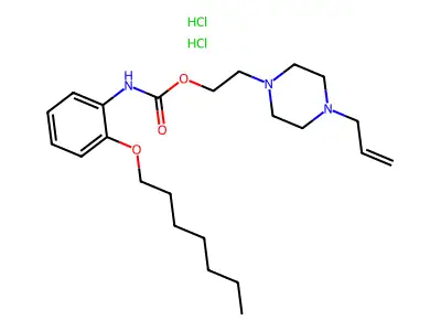 Carbamic acid, (2-(heptyloxy)phenyl)-, 2-(4-(2-propenyl)-1-piperazinyl)ethyl ester, dihydrochloride structure