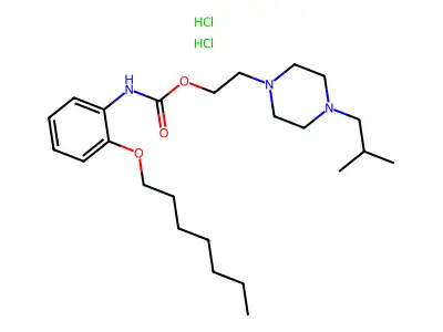 2-(4-Isobutyl-1-piperazinyl)ethyl (2-(heptyloxy)phenyl)carbamate dihydrochloride structure