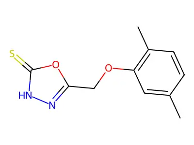 5-(2,5-Dimethylphenoxymethyl)-1,3,4-oxadiazole-2-thiol structure