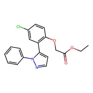 Acetic acid, [4-chloro-2-(1-phenyl-1H-pyrazol-5-yl)phenoxy]-, ethyl ester structure