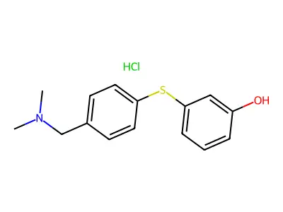 Phenol, 3-((4-((dimethylamino)methyl)phenyl)thio)-, hydrochloride structure