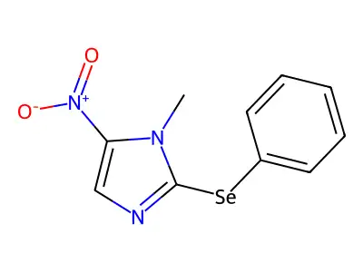 1-Methyl-5-nitro-2-(phenylseleno)-1H-imidazole structure
