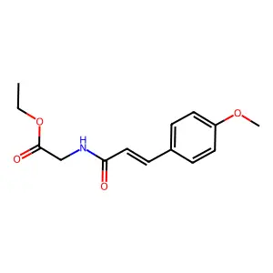 (E)-ethyl 2-(3-(4-methoxyphenyl)acrylamido)acetate structure