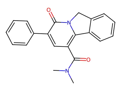 Pyrido(2,1-a)isoindole-1-carboxamide, 4,6-dihydro-N,N-dimethyl-4-oxo-3-phenyl- structure