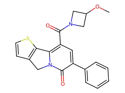 Azetidine, 1-((4,6-dihydro-6-oxo-7-phenylthieno(2,3-a)indolizin-9-yl)carbonyl)-3-methoxy- structure
