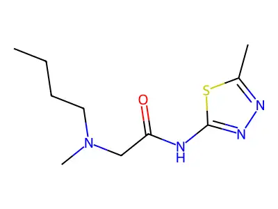 Acetamide, 2-(butylmethylamino)-N-(5-methyl-1,3,4-thiadiazol-2-yl)- structure