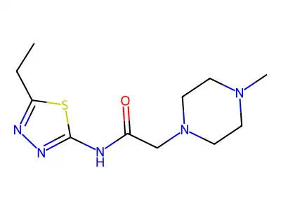 1-Piperazineacetamide, N-(5-ethyl-1,3,4-thiadiazol-2-yl)-4-methyl- structure