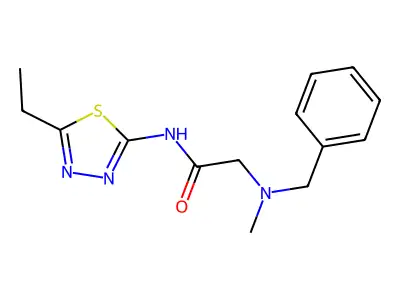 Acetamide, N-(5-ethyl-1,3,4-thiadiazol-2-yl)-2-(methyl(phenylmethyl)amino)- structure