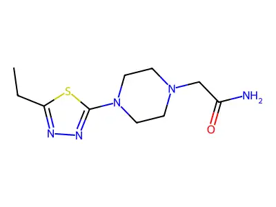 1-Piperazineacetamide, N-(5-ethyl-1,3,4-thiadiazol-2-yl)- structure