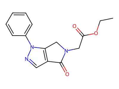 Ethyl 4,6-dihydro-4-oxo-1-phenylpyrrolo(3,4-c)pyrazole-5(1H)-acetate structure