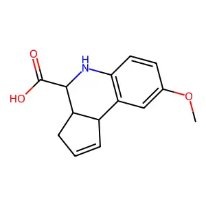 3a,4,5,9b-Tetrahydro-8-methoxy-3H-cyclopenta[c]quinoline-4-carboxylic acid structure