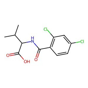 (2S)-2-[(2,4-dichlorophenyl)formamido]-3-methylbutanoic acid structure