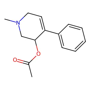 (1-methyl-4-phenyl-3,6-dihydro-2H-pyridin-3-yl) acetate structure
