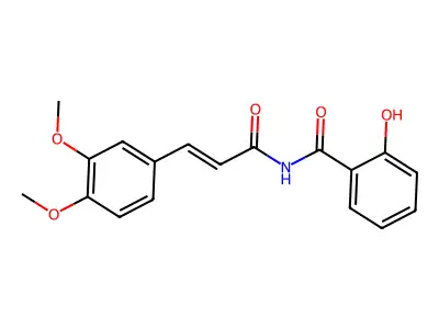 N-[(E)-3-(3,4-dimethoxyphenyl)prop-2-enoyl]-2-hydroxybenzamide structure