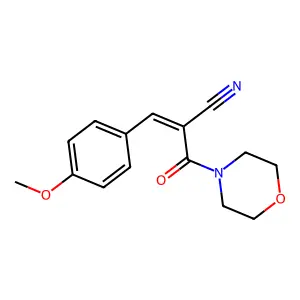 (2E)-3-(4-methoxyphenyl)-2-[(E)-morpholine-4-carbonyl]prop-2-enenitrile structure