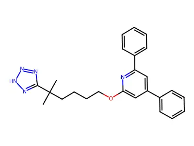 2-[5-Methyl-5-(1H-tetrazol-5-yl)-hexyloxy]-4,6-diphenyl-pyridine structure