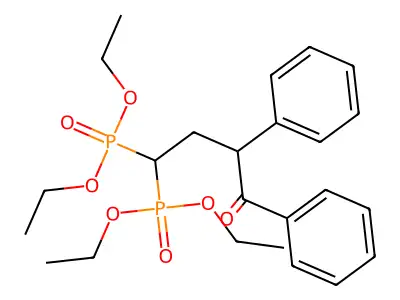 Tetraethyl (4-oxo-3,4-diphenylbutane-1,1-diyl)bis(phosphonate) structure