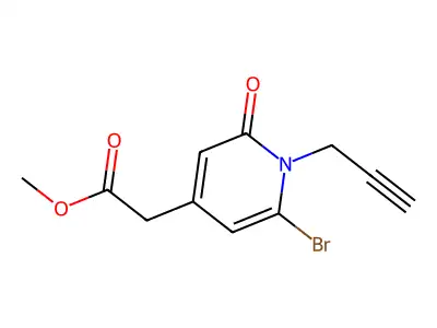 Methyl 2-(2-bromo-6-oxo-1-prop-2-ynylpyridin-4-yl)acetate structure