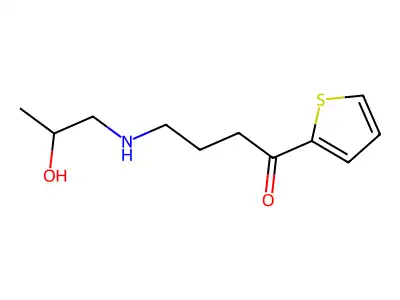 1-Butanone, 4-((2-hydroxypropyl)amino)-1-(2-thienyl)- structure